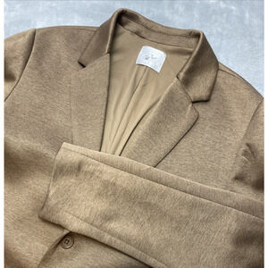 Stylus‎ LaDarius Campbell Mens Knit Blazer M Heather Brown 2 Button Vent Stretch